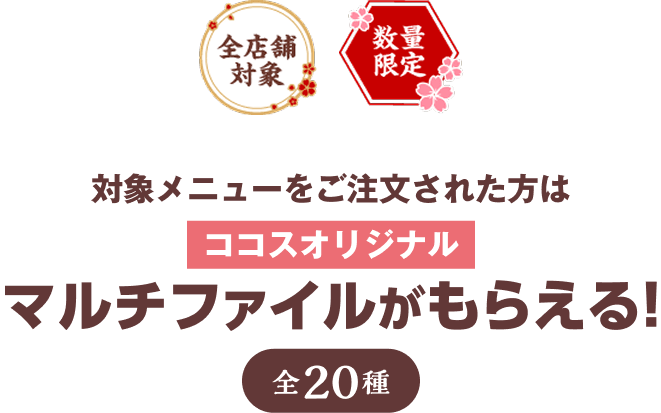 ココスオリジナルマルチファイルがもらえる！