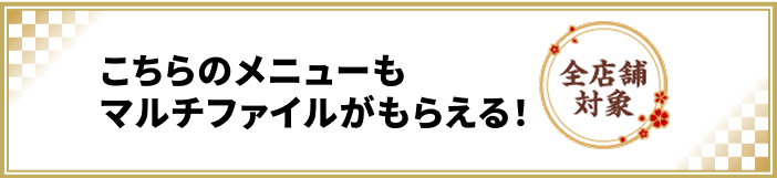 こちらのメニューもマルチファイルがもらえる！